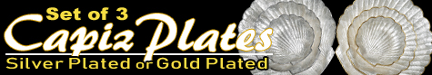 Capiz shell plates in plated gold & silver