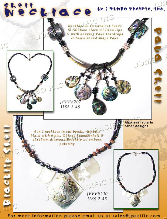 Paua shell necklace collection